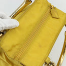 PRADA Hand Bag Nylon Yellow Gold Auth 175197-6