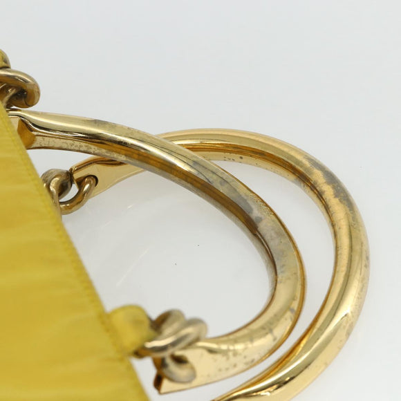 PRADA Hand Bag Nylon Yellow Gold Auth 175197