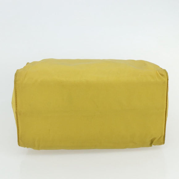 PRADA Hand Bag Nylon Yellow Gold Auth 175197