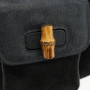 GUCCI Bamboo Backpack Suede Black Gold 003 2058 0016 Auth 175199-19