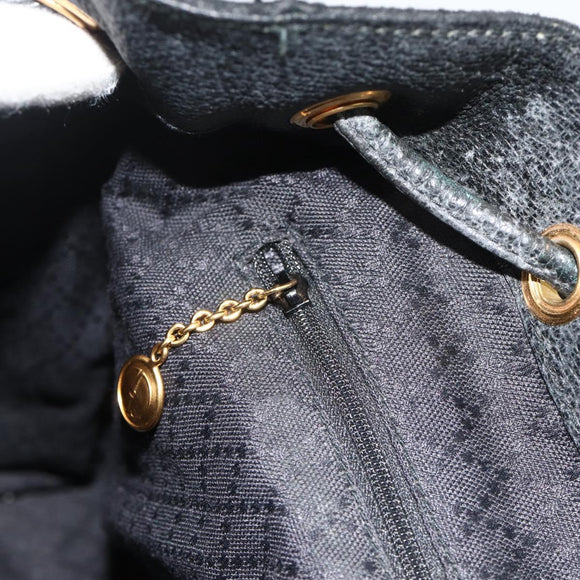 GUCCI Bamboo Backpack Suede Black Gold 003 2058 0016 Auth 175199