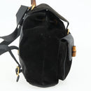 GUCCI Bamboo Backpack Suede Black Gold 003 2058 0016 Auth 175199-3