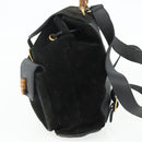 GUCCI Bamboo Backpack Suede Black Gold 003 2058 0016 Auth 175199-4