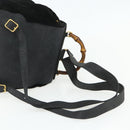 GUCCI Bamboo Backpack Suede Black Gold 003 2058 0016 Auth 175199-8
