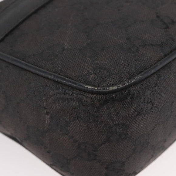 GUCCI GG Canvas Shoulder Bag Black Gold 001 14 0412 Auth 175200