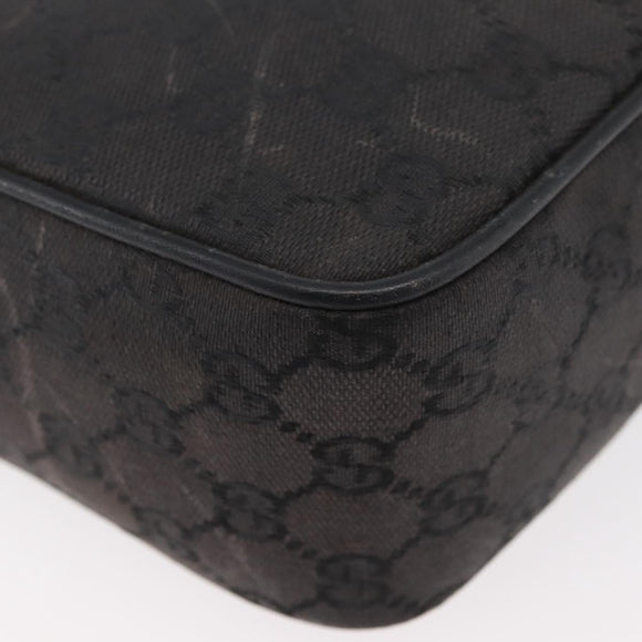 GUCCI GG Canvas Shoulder Bag Black Gold 001 14 0412 Auth 175200