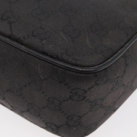 GUCCI GG Canvas Shoulder Bag Black Gold 001 14 0412 Auth 175200