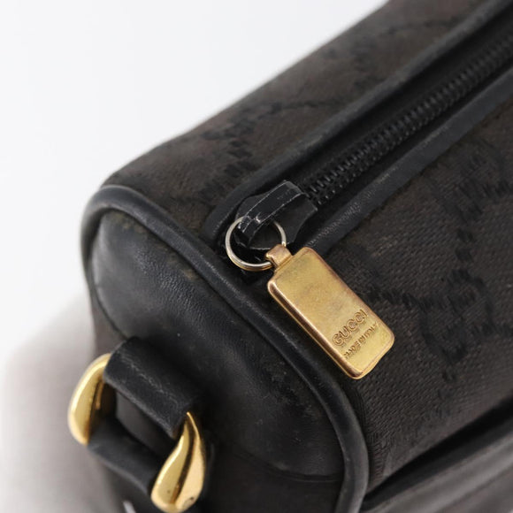 GUCCI GG Canvas Shoulder Bag Black Gold 001 14 0412 Auth 175200