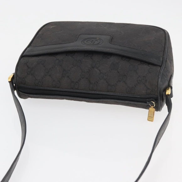 GUCCI GG Canvas Shoulder Bag Black Gold 001 14 0412 Auth 175200