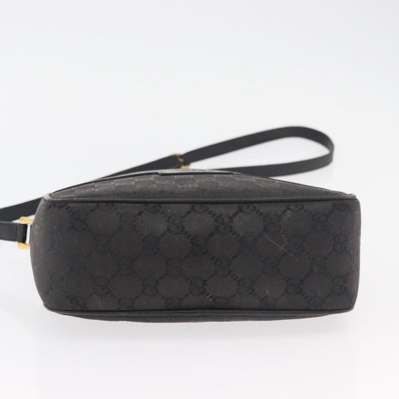 GUCCI GG Canvas Shoulder Bag Black Gold 001 14 0412 Auth 175200
