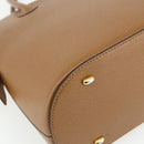 CELINE Hand Bag Leather 2way Brown Gold Auth 175201-15
