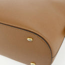 CELINE Hand Bag Leather 2way Brown Gold Auth 175201-16