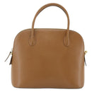 CELINE Hand Bag Leather 2way Brown Gold Auth 175201-13