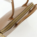CELINE Hand Bag Leather 2way Brown Gold Auth 175201-6