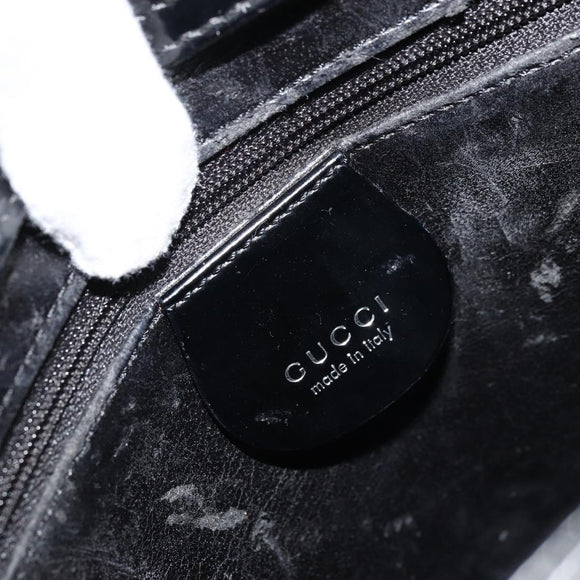 GUCCI Shoulder Bag Patent leather Black Silver 000 1046 0506 Auth 175203