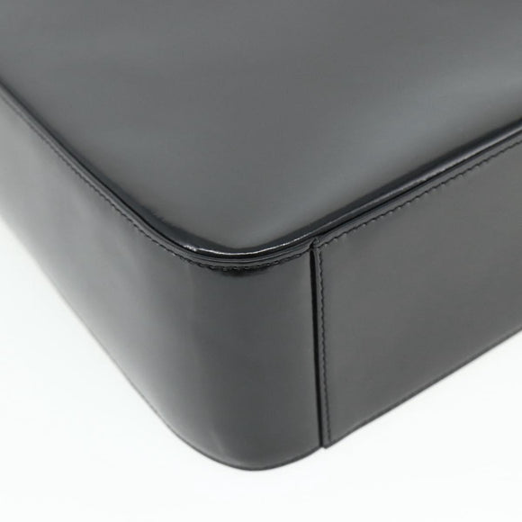 CELINE Shoulder Bag Patent leather Black Gold Auth 175204