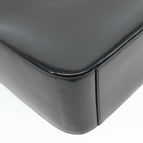 CELINE Shoulder Bag Patent leather Black Gold Auth 175204