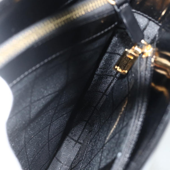 CELINE Shoulder Bag Patent leather Black Gold Auth 175204