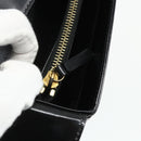 CELINE Shoulder Bag Patent leather Black Gold Auth 175204-22
