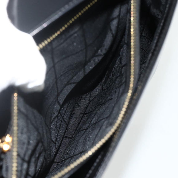 CELINE Shoulder Bag Patent leather Black Gold Auth 175204