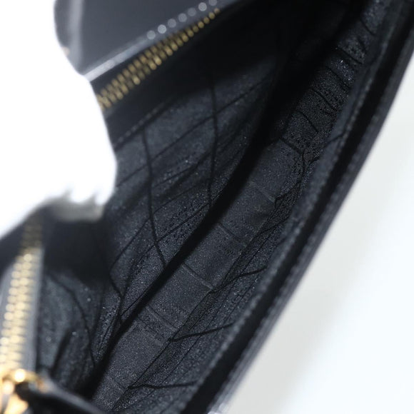 CELINE Shoulder Bag Patent leather Black Gold Auth 175204