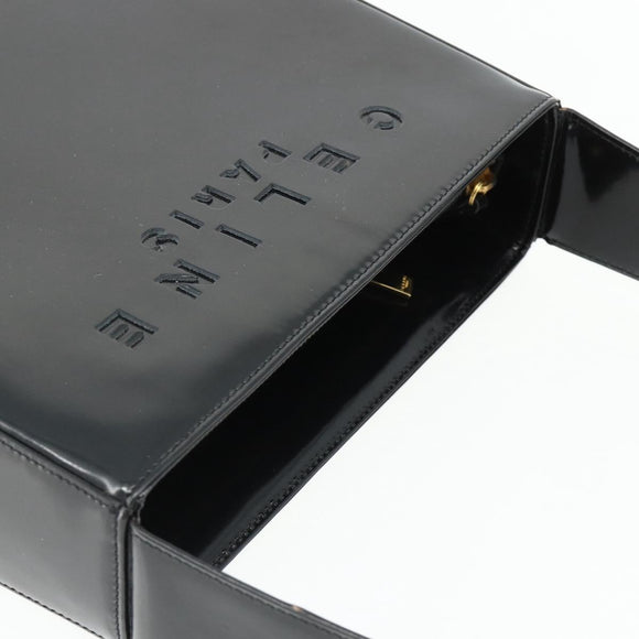 CELINE Shoulder Bag Patent leather Black Gold Auth 175204