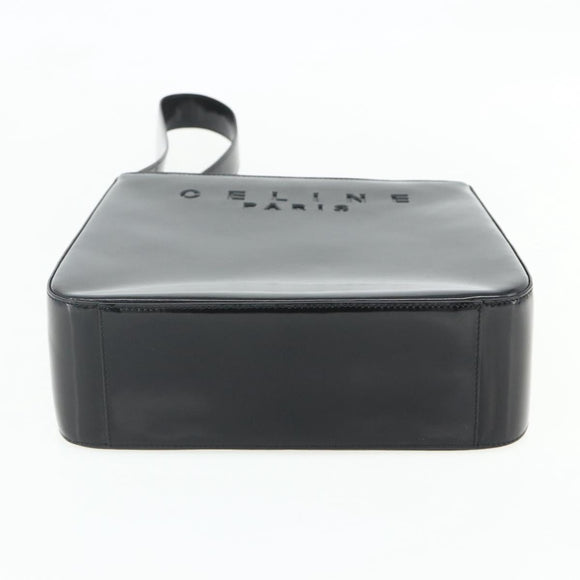 CELINE Shoulder Bag Patent leather Black Gold Auth 175204