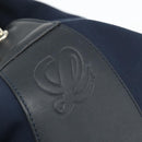 LOEWE Shoulder Bag Canvas Navy Silver Auth 175205-10