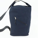 LOEWE Shoulder Bag Canvas Navy Silver Auth 175205-3