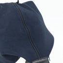 LOEWE Shoulder Bag Canvas Navy Silver Auth 175205-7