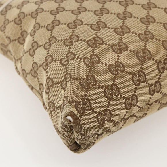 GUCCI GG Canvas Shoulder Bag Beige Gold 388924 Auth 175206