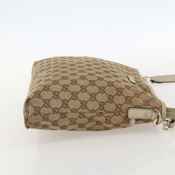 GUCCI GG Canvas Shoulder Bag Beige Gold 388924 Auth 175206