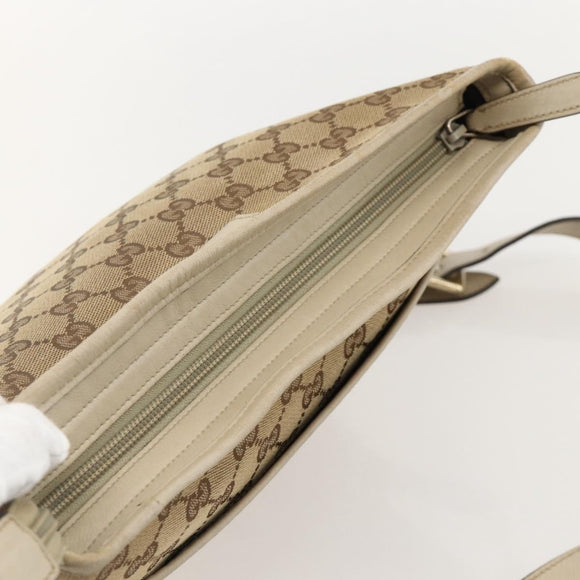 GUCCI GG Canvas Shoulder Bag Beige Gold 388924 Auth 175206