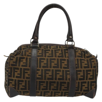 FENDI Zucca Canvas Hand Bag Black Brown Auth 175208 - 0