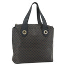 CELINE Macadam Canvas Hand Bag PVC Leather Black Gold Auth 175209-1