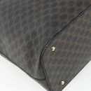 CELINE Macadam Canvas Hand Bag PVC Leather Black Gold Auth 175209-16