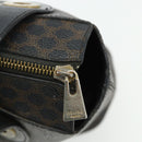 CELINE Macadam Canvas Hand Bag PVC Leather Black Gold Auth 175209-10