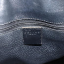 CELINE Macadam Canvas Hand Bag PVC Leather Black Gold Auth 175209-17