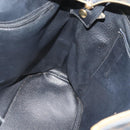 CELINE Macadam Canvas Hand Bag PVC Leather Black Gold Auth 175209-18