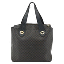 CELINE Macadam Canvas Hand Bag PVC Leather Black Gold Auth 175209-2
