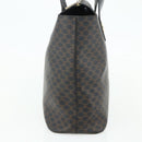 CELINE Macadam Canvas Hand Bag PVC Leather Black Gold Auth 175209-3