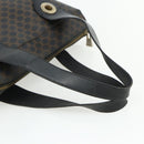 CELINE Macadam Canvas Hand Bag PVC Leather Black Gold Auth 175209-7