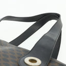 CELINE Macadam Canvas Hand Bag PVC Leather Black Gold Auth 175209-8