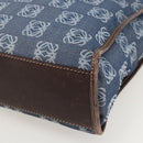 LOEWE Anagram Hand Bag Denim Blue Silver Auth 175210-9