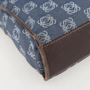 LOEWE Anagram Hand Bag Denim Blue Silver Auth 175210-14