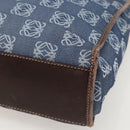 LOEWE Anagram Hand Bag Denim Blue Silver Auth 175210-15