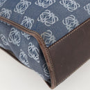 LOEWE Anagram Hand Bag Denim Blue Silver Auth 175210-16