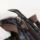 LOEWE Anagram Hand Bag Denim Blue Silver Auth 175210-10
