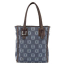 LOEWE Anagram Hand Bag Denim Blue Silver Auth 175210-13