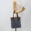LOEWE Anagram Hand Bag Denim Blue Silver Auth 175210-22